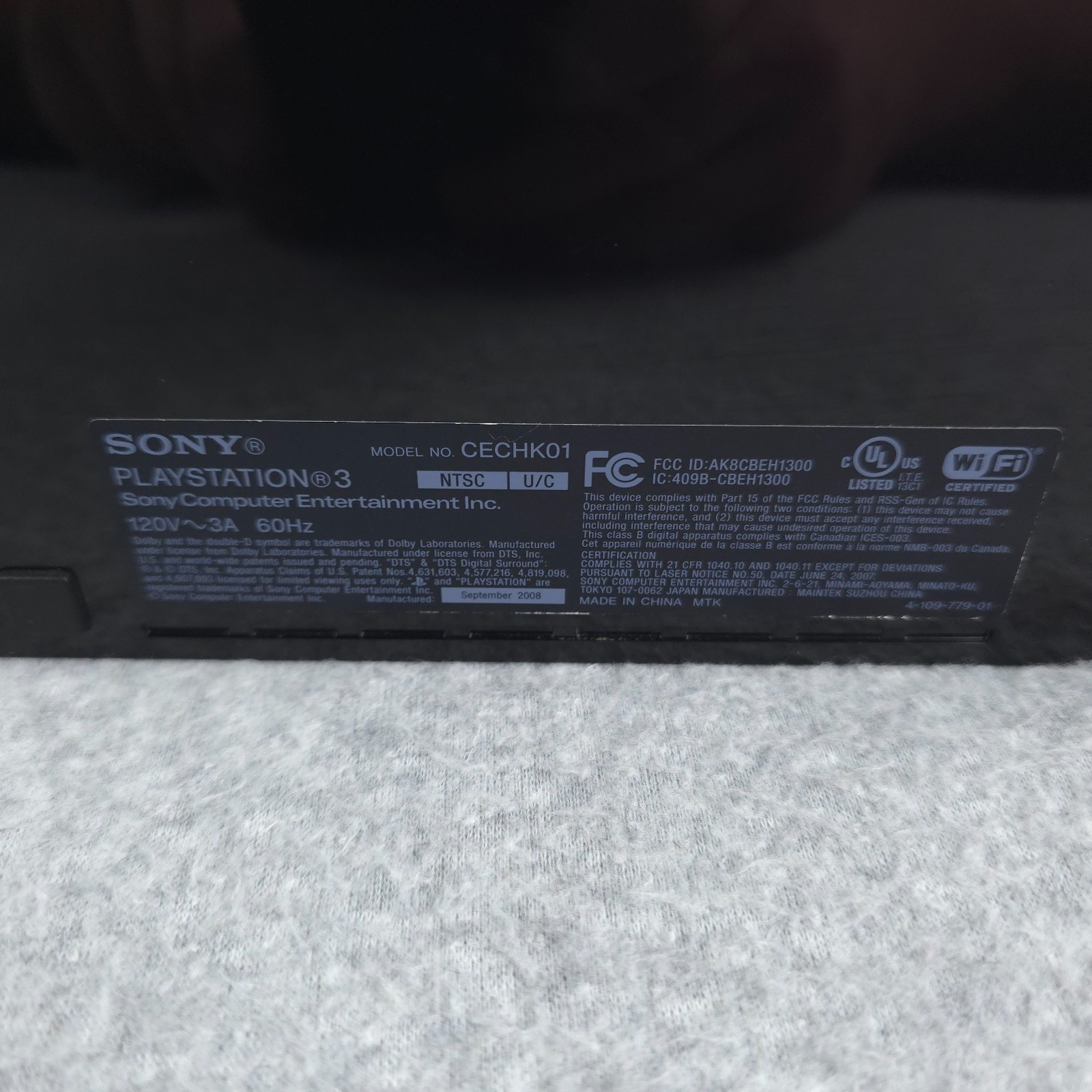 Sony PlayStation 3 Console CECHK01 Fat 80gb Tested With Controller COD Black Ops