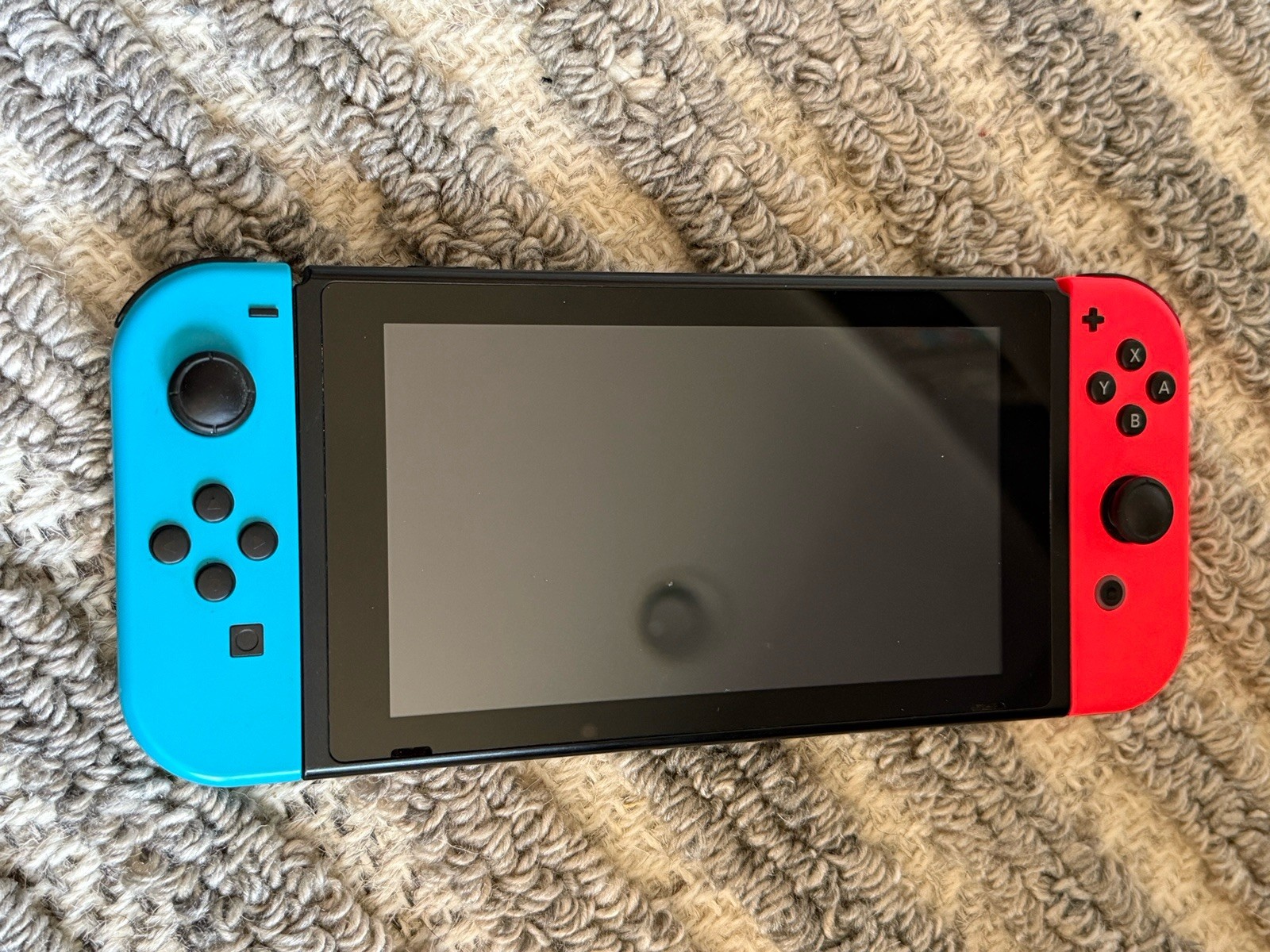 Nintendo Switch Black Gray Console with Neon Red and Neon Blue Joy-Con + 4 Games