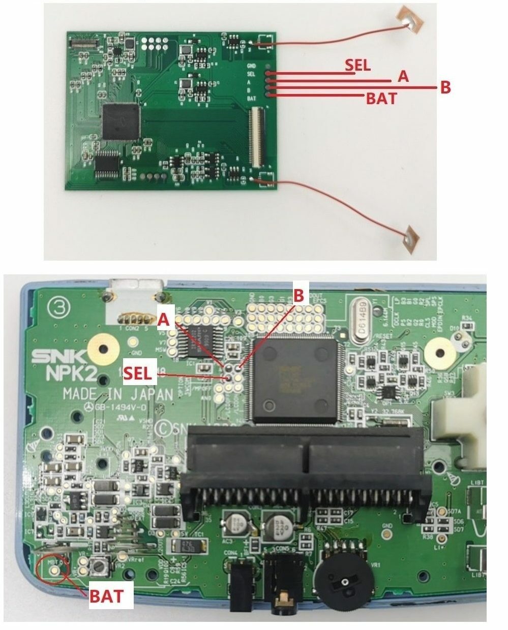 Neo Geo Pocket Color OSD Q5 IPS Backlight Mod kit