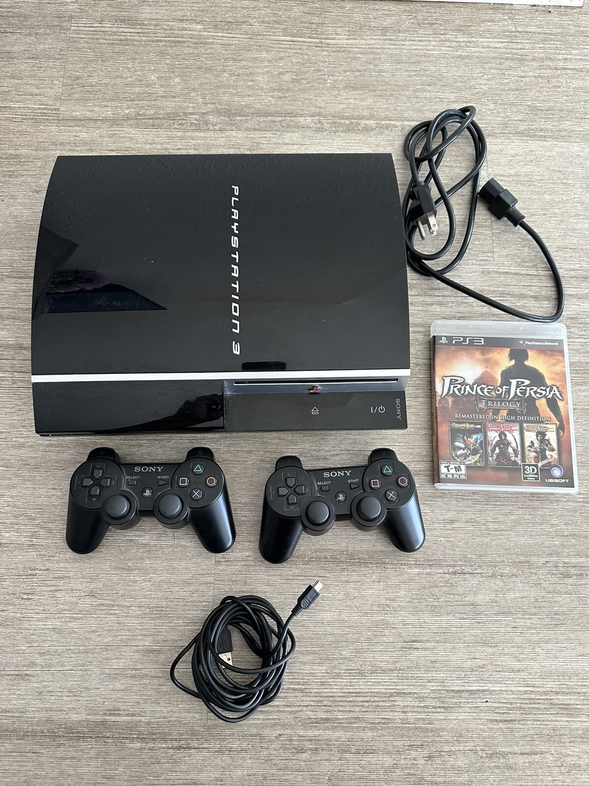 Sony PlayStation 3 40GB Console Black CECHH01 Prince Of Persia Trilogy Game