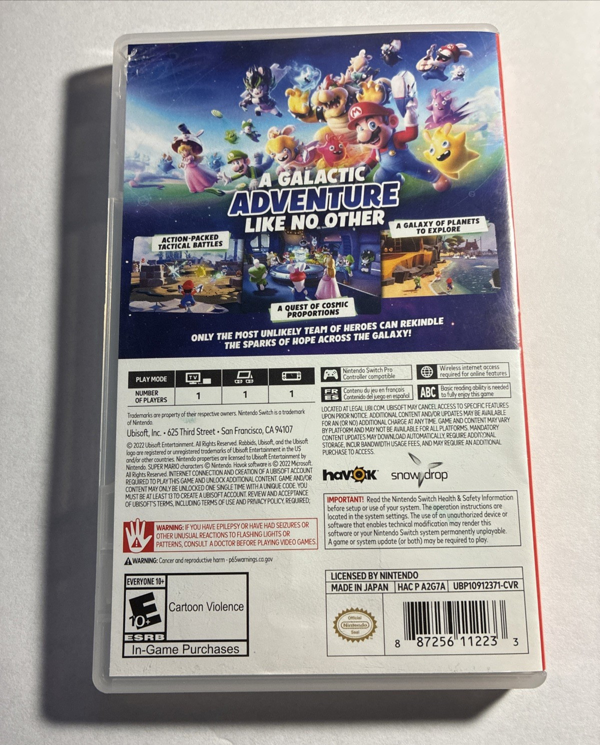 Mario + Rabbids Sparks of Hope Nintendo Switch Case Only NO GAME Small rip top C
