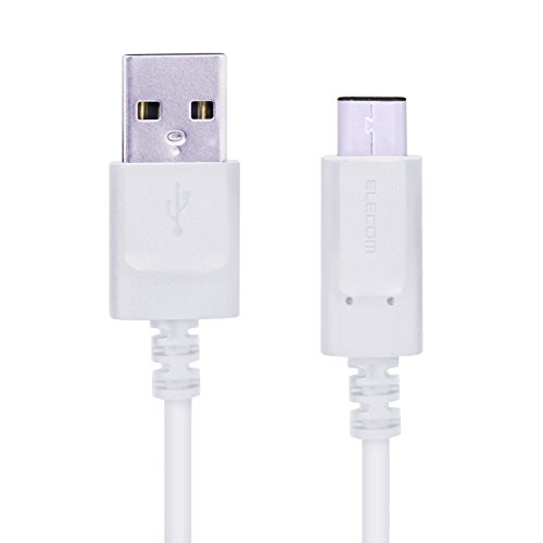 ELECOM USB Cable for Smartphones USB AC Certified Type-C 0.5m White