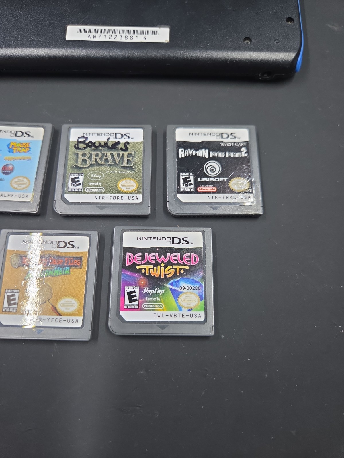*USED* Nintendo 2DS Black Blur Console OEM Tested Works Great + 5 Games Charger