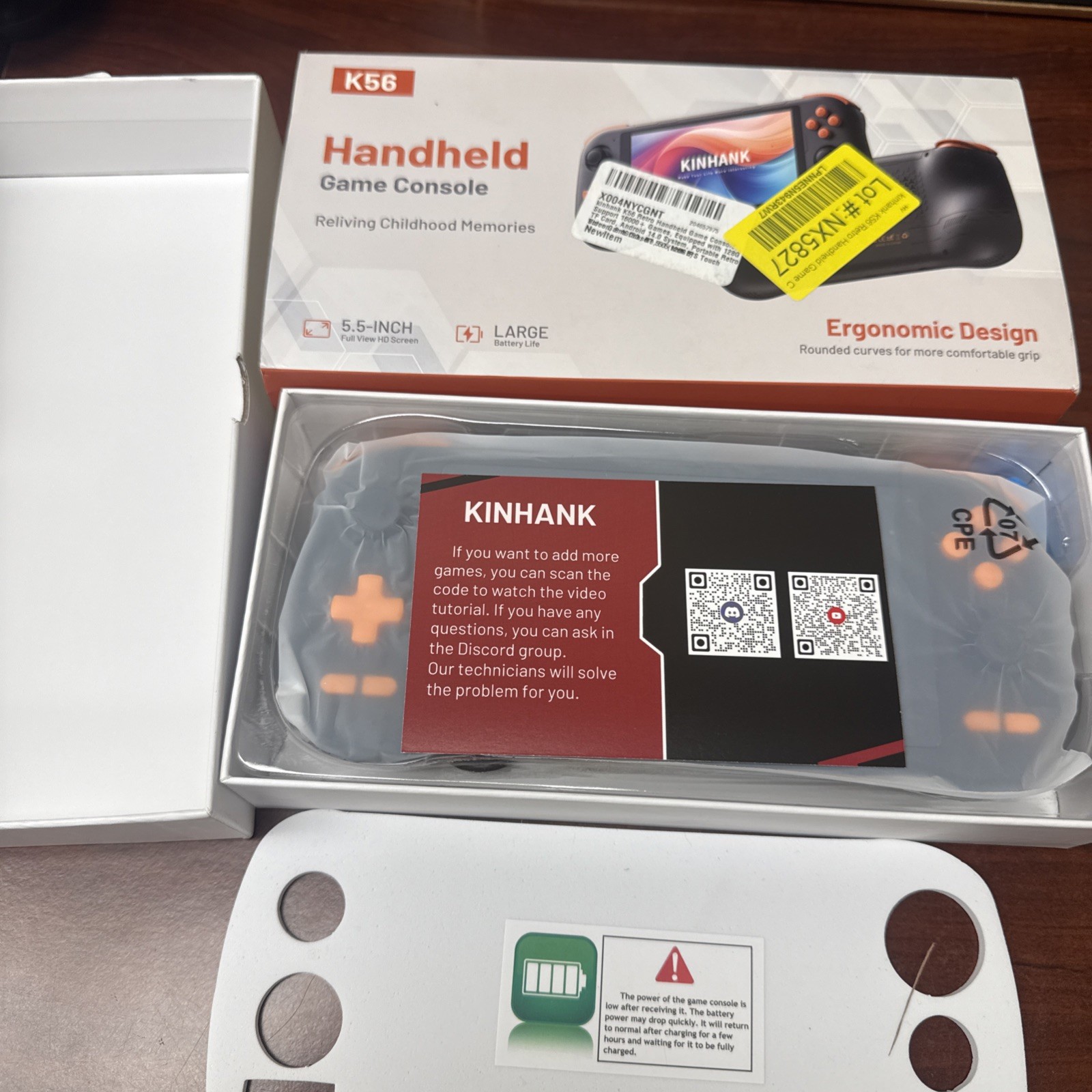 kinhank K56 Retro Handheld Game Console, Support 16000+ Games 128G TF CARD And14