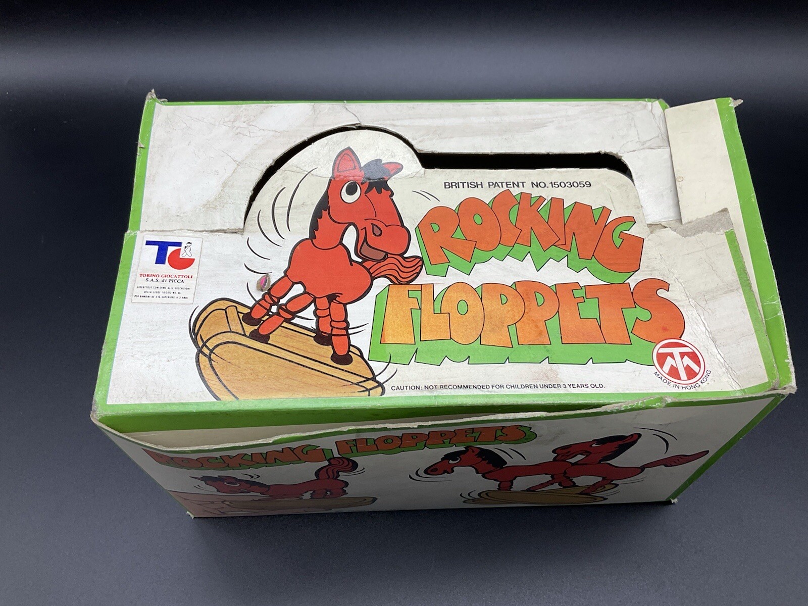 VINTAGE 80s# ROCKING FLOPPETS VINTAGE TOY BOX EMPTY RARE #[JV]