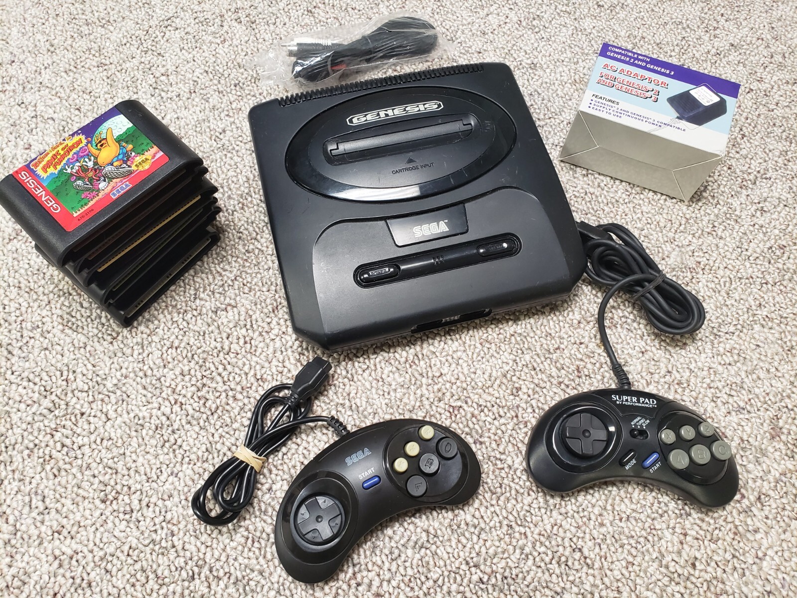 Sega Genesis Model 2 16-Bit System Console VA0 VA1 VA1.8 Controller Bundle Game