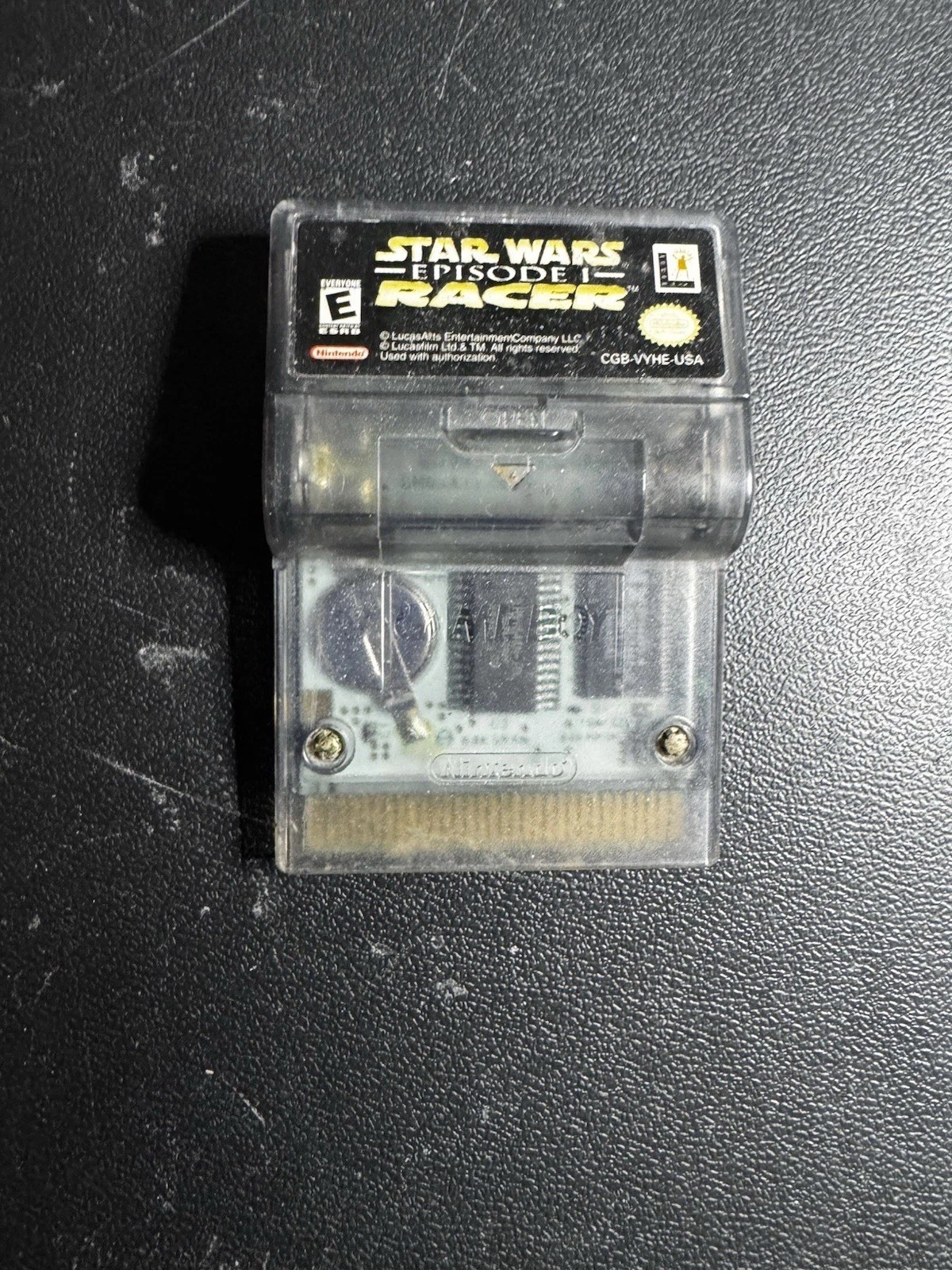 Nintendo Game Boy Color Atomic Purple W/ Star Wars Episode One Racer Works Great