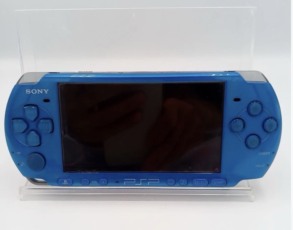Sony PlayStation Portable PSP Blue Handheld Console Wi-Fi Headphone Jack