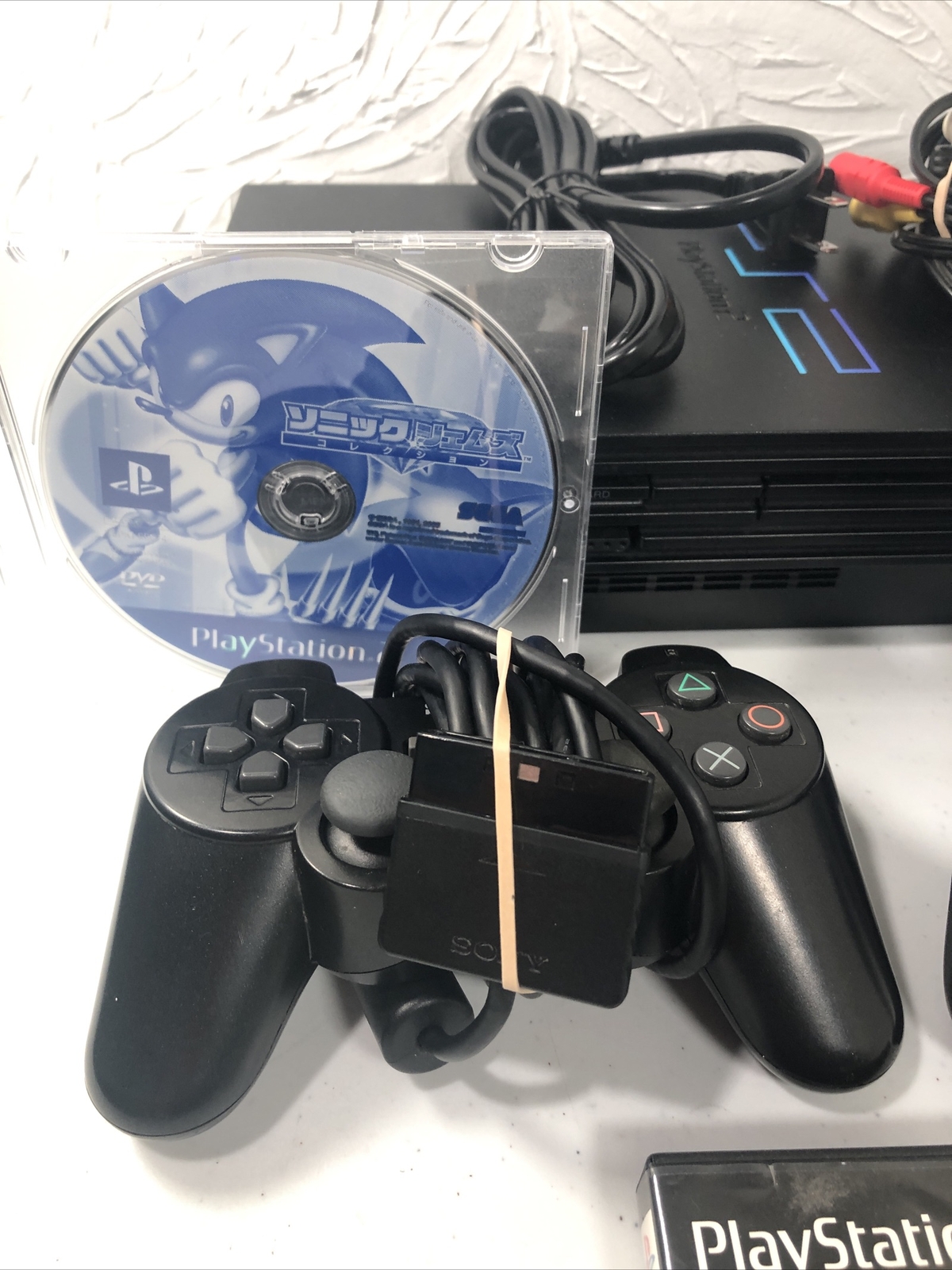 Sony PS2 SCPH-15000 Black Fat Console Controllers Japan Import SONIC GEMS! READ!