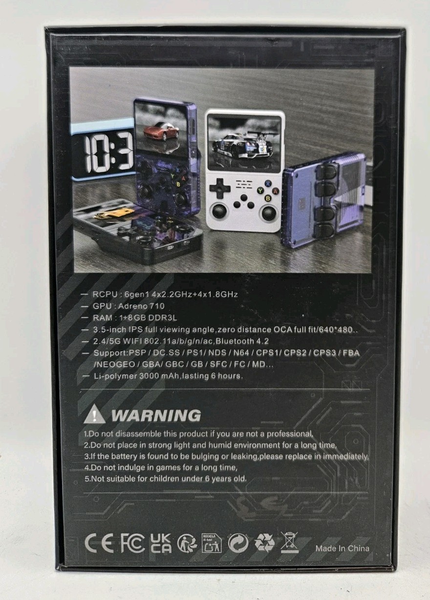 R36S Retro Handheld Console 64GB Purple WiFi Linux PSP N64 PS1 NDS GBA New