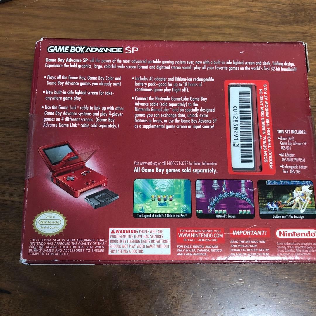 Nintendo Game Boy Advance SP GBA Flame Red Console Sealed Box Rare Unused 2601TK