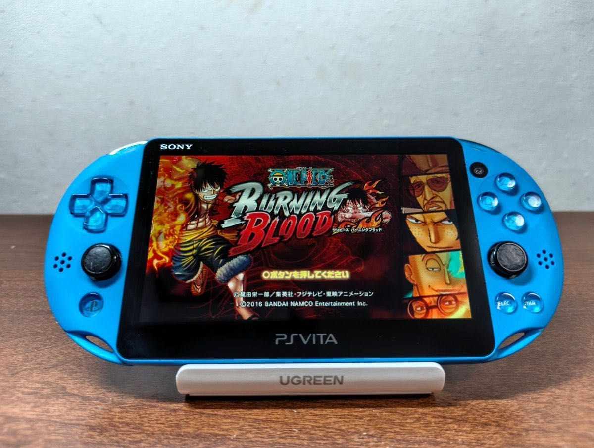 Sony PlayStation PS Vita Slim PCH-2000 Wi-Fi Console Aqua Blue w/ Charger & Box