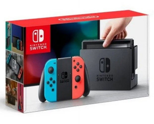 Nintendo Switch 32GB Gray Console ~ Neon Red/Neon Blue Joy-Con ~ Complete w/Box