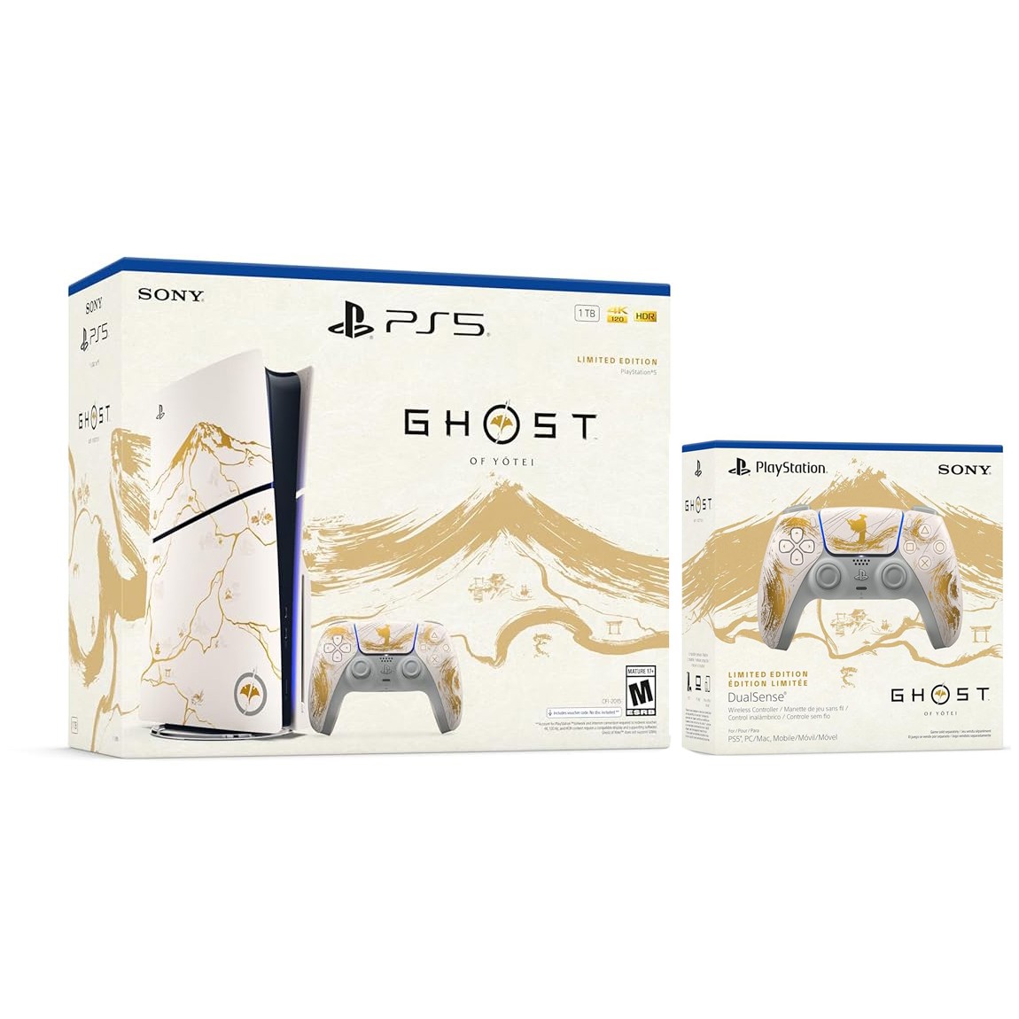 Sony Playstation 5 Disc Ghost of Yotei Limited Edition Bundle with Extra Control