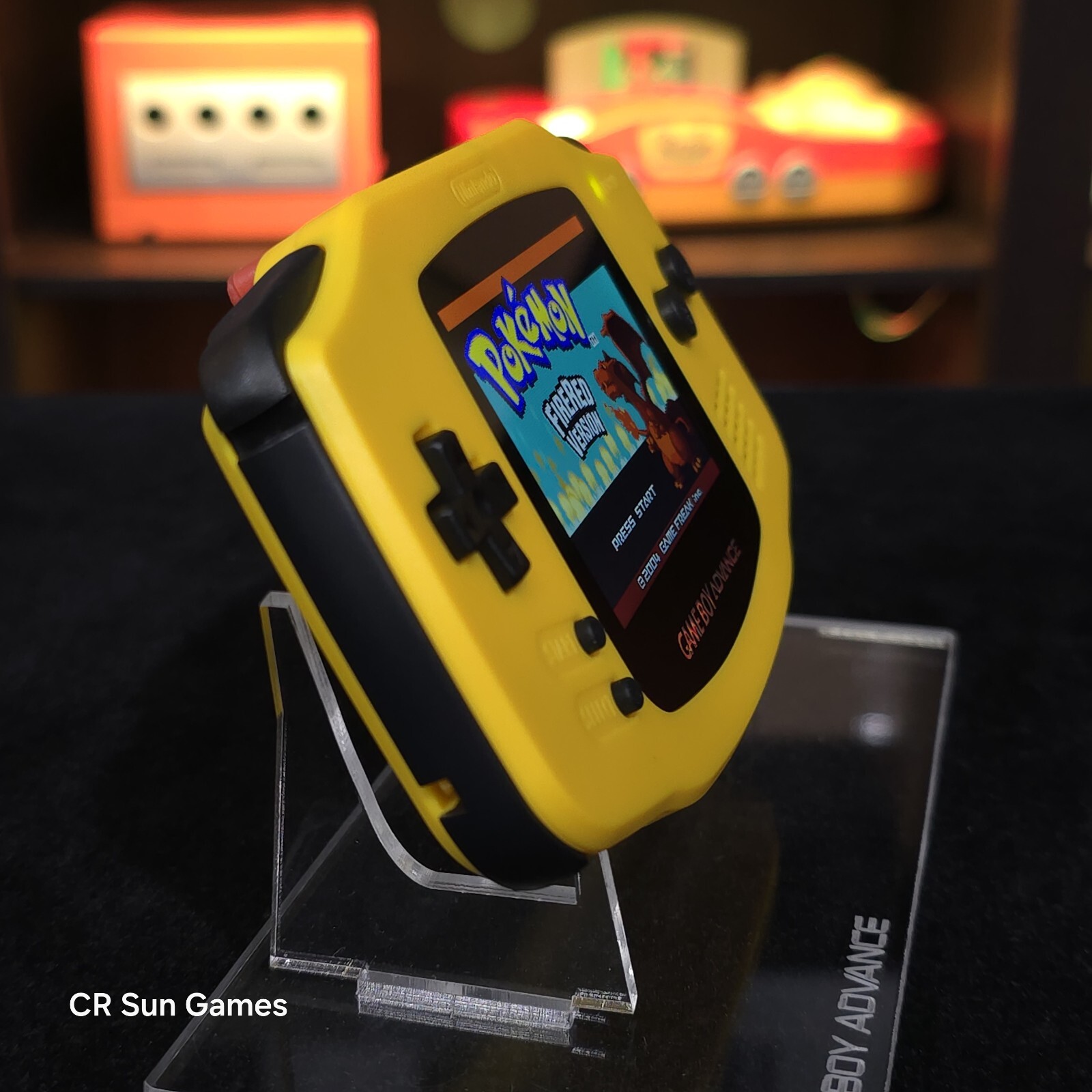Yellow Game Boy Advance GBA iPS V5 LCD USB-C 1800 mAh Rechargeable Battery