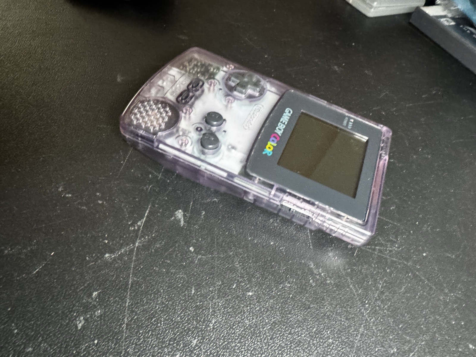 Nintendo Game Boy Color Atomic Purple W/ Star Wars Episode One Racer Works Great