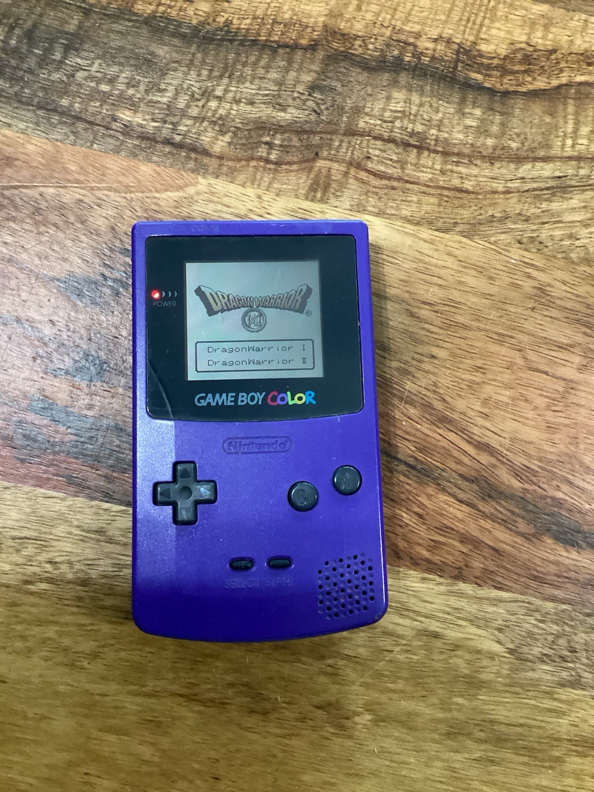 Nintendo Game Boy Color Retrofit..grape , Handheld System..w/Dragon Warrior Game