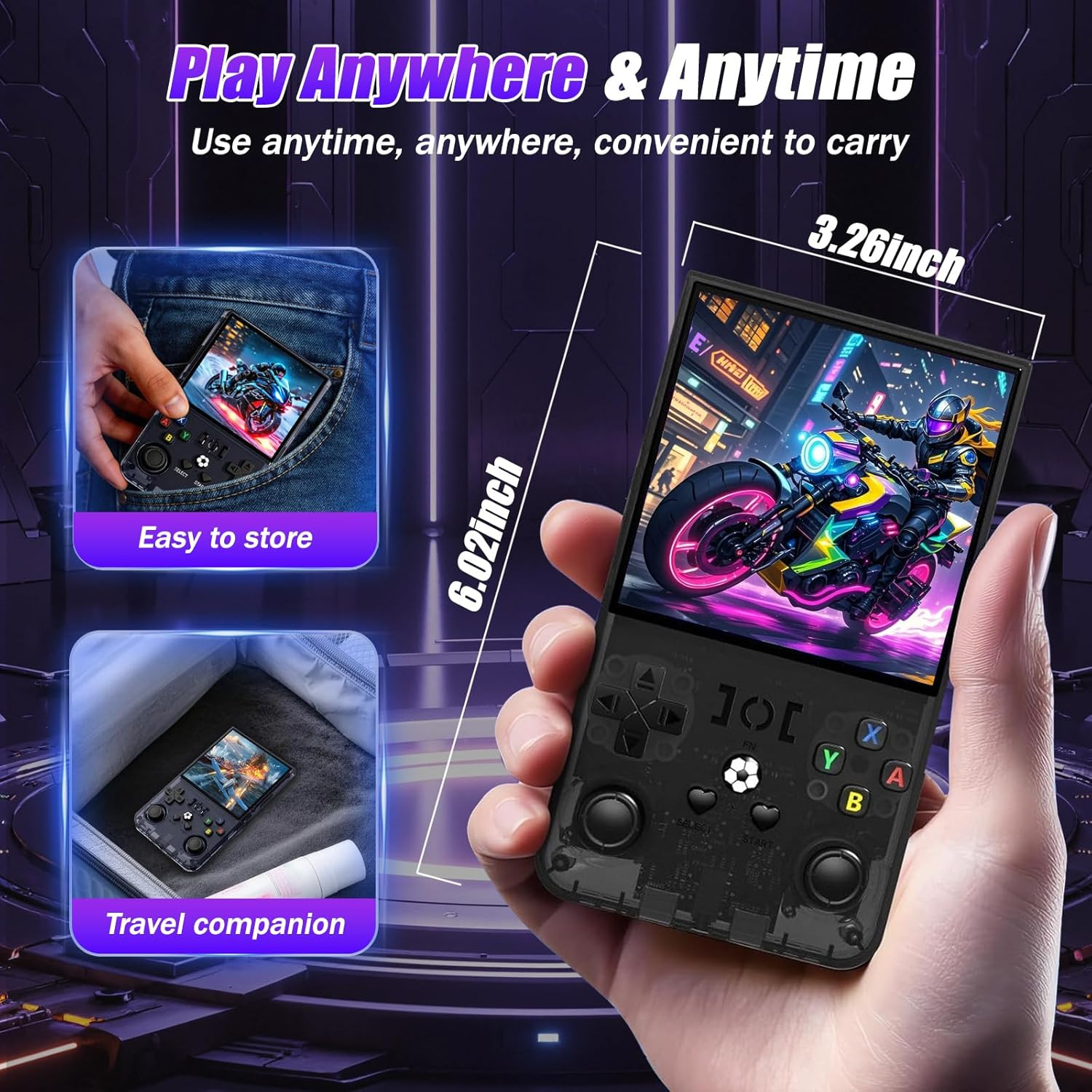 R36MAX Retro Handheld Game Console, Portable Hand Held Open Source Linux System,