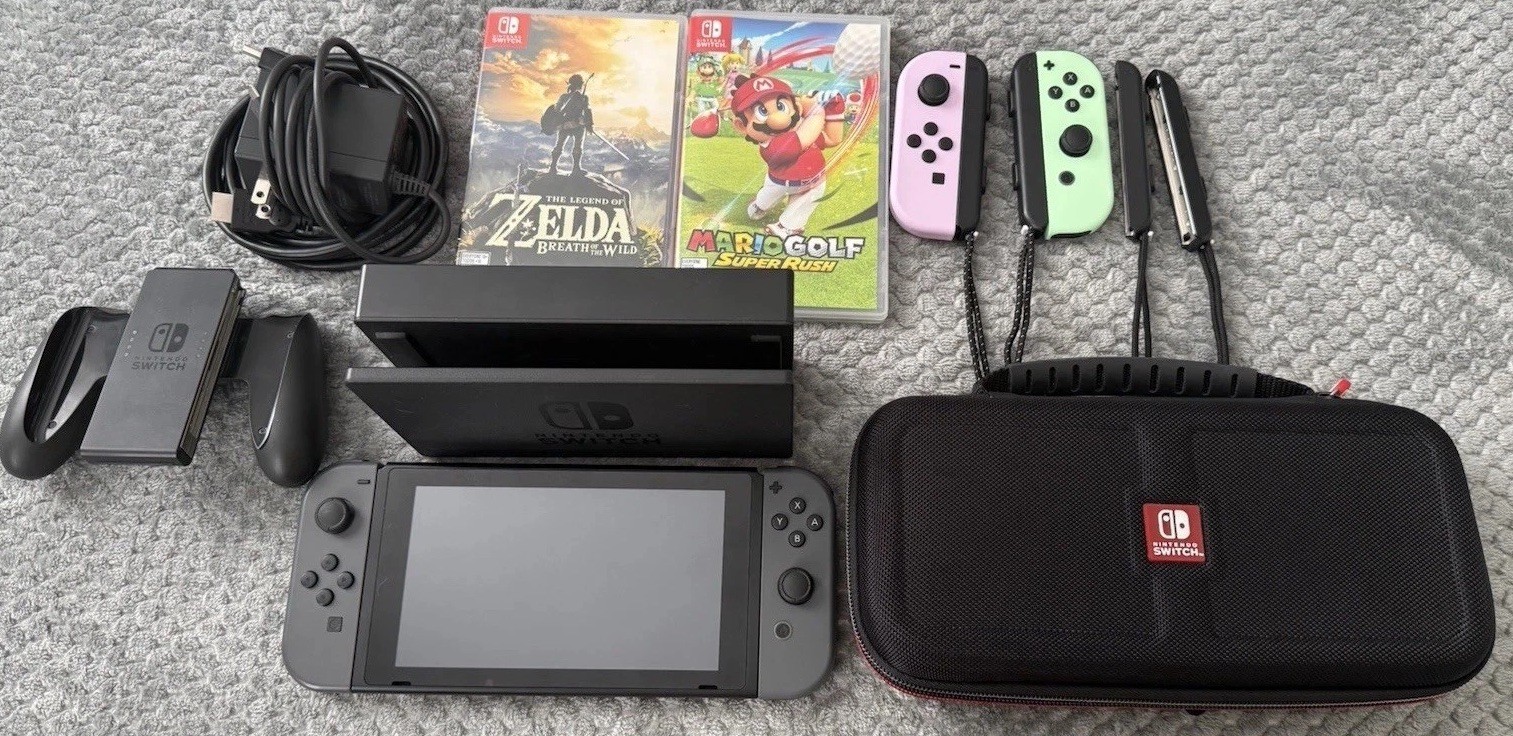 Nintendo Switch Console System Gray, HAC-001 Value Bundle