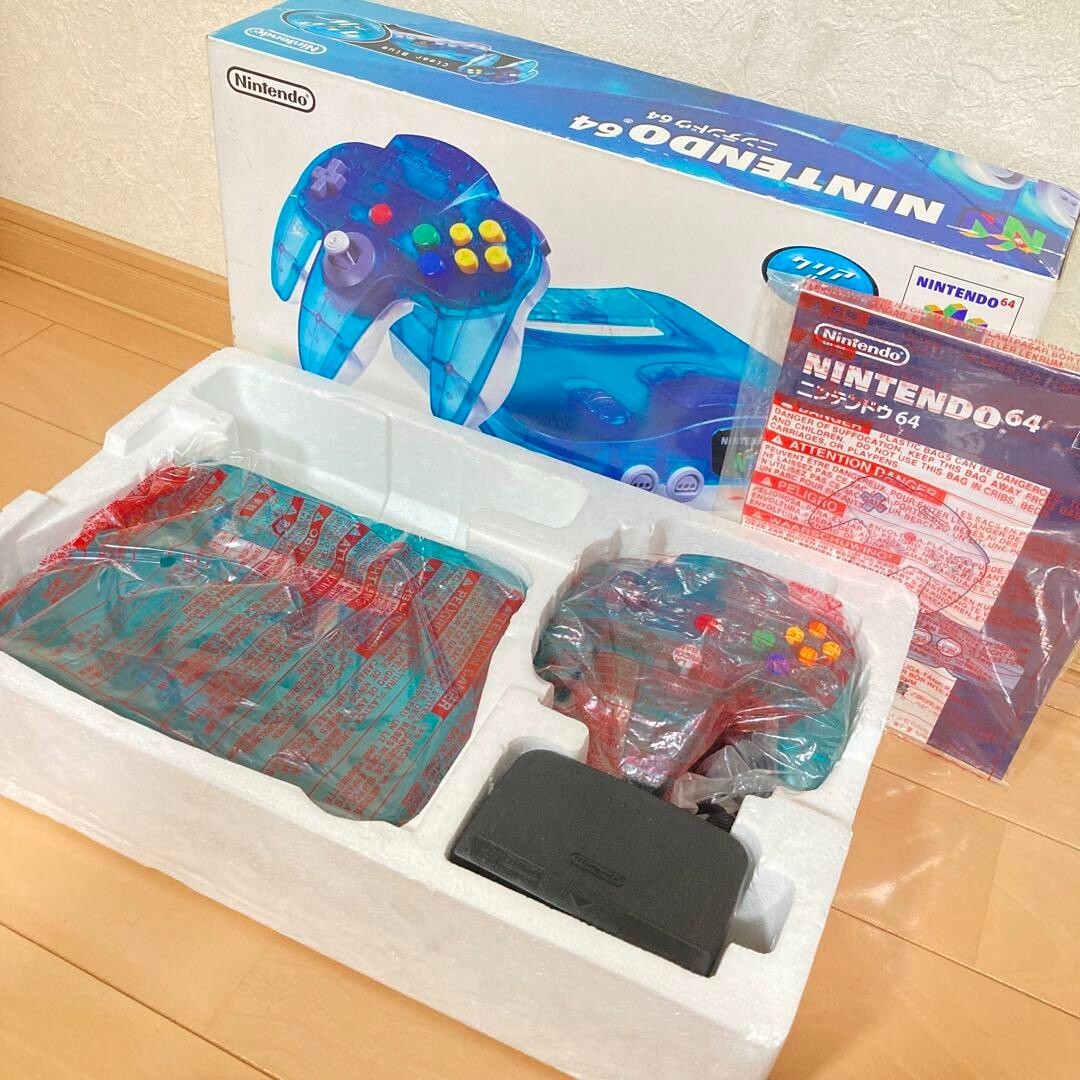 Nintendo 64 N64 Clear Blue Game Console System Complete Boxed Rare – from japan