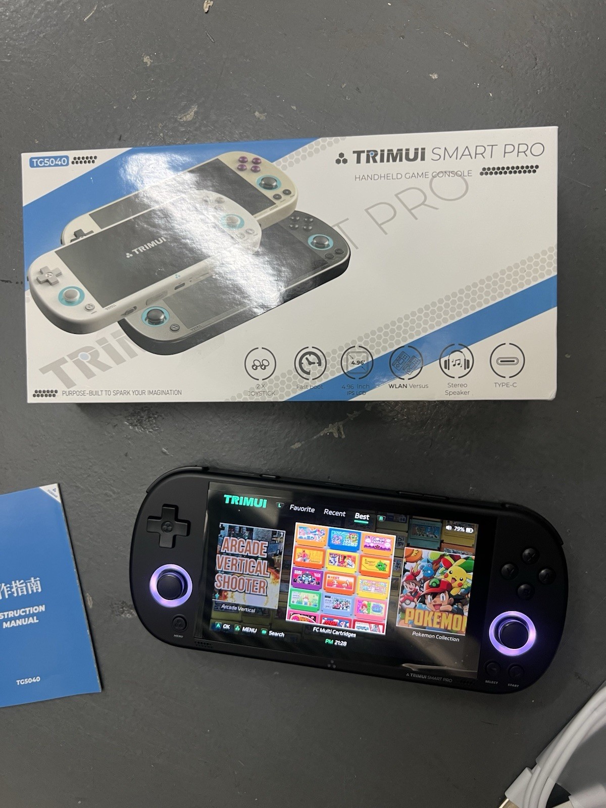 TRIMUI Smart Pro Handheld Game Console Black TG5040 USB-C WiFi