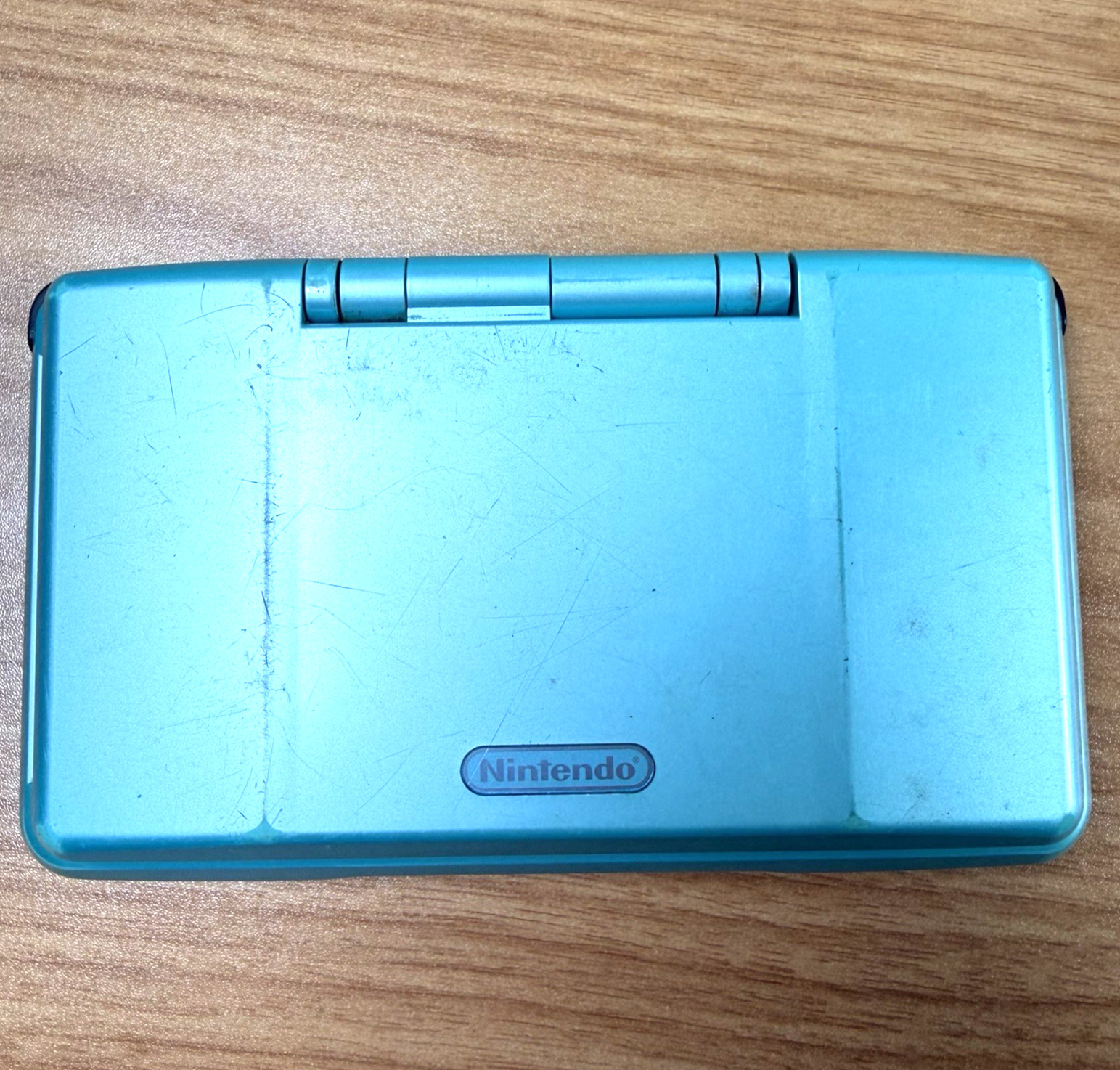 Original Nintendo DS Console (Aqua Blue) + Stylus + New XYAB Charger (READ Desc)