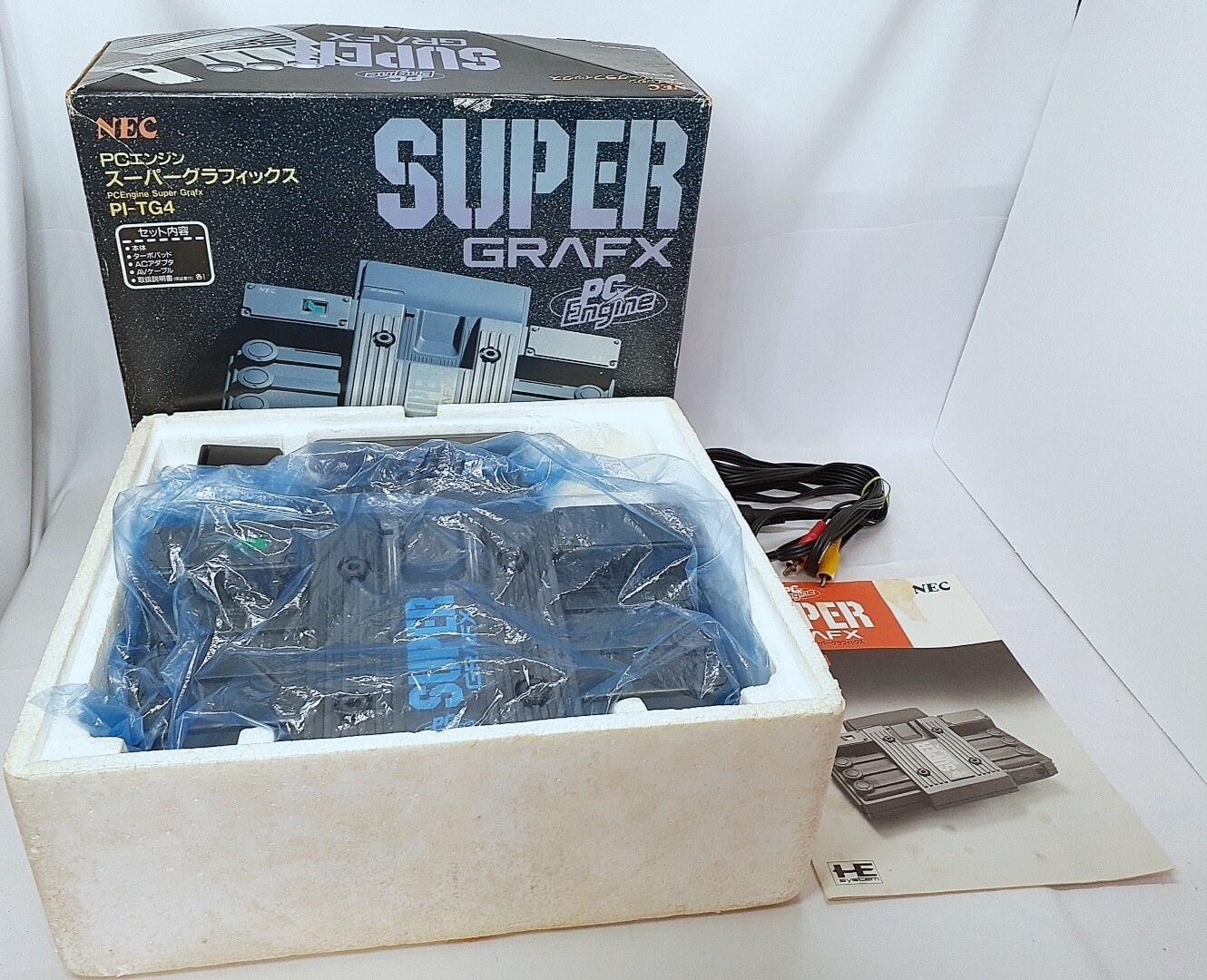 PC Engine SUPER GRAFX Console Controller Manual Boxed set PI-TG4 NTSC-J Tested