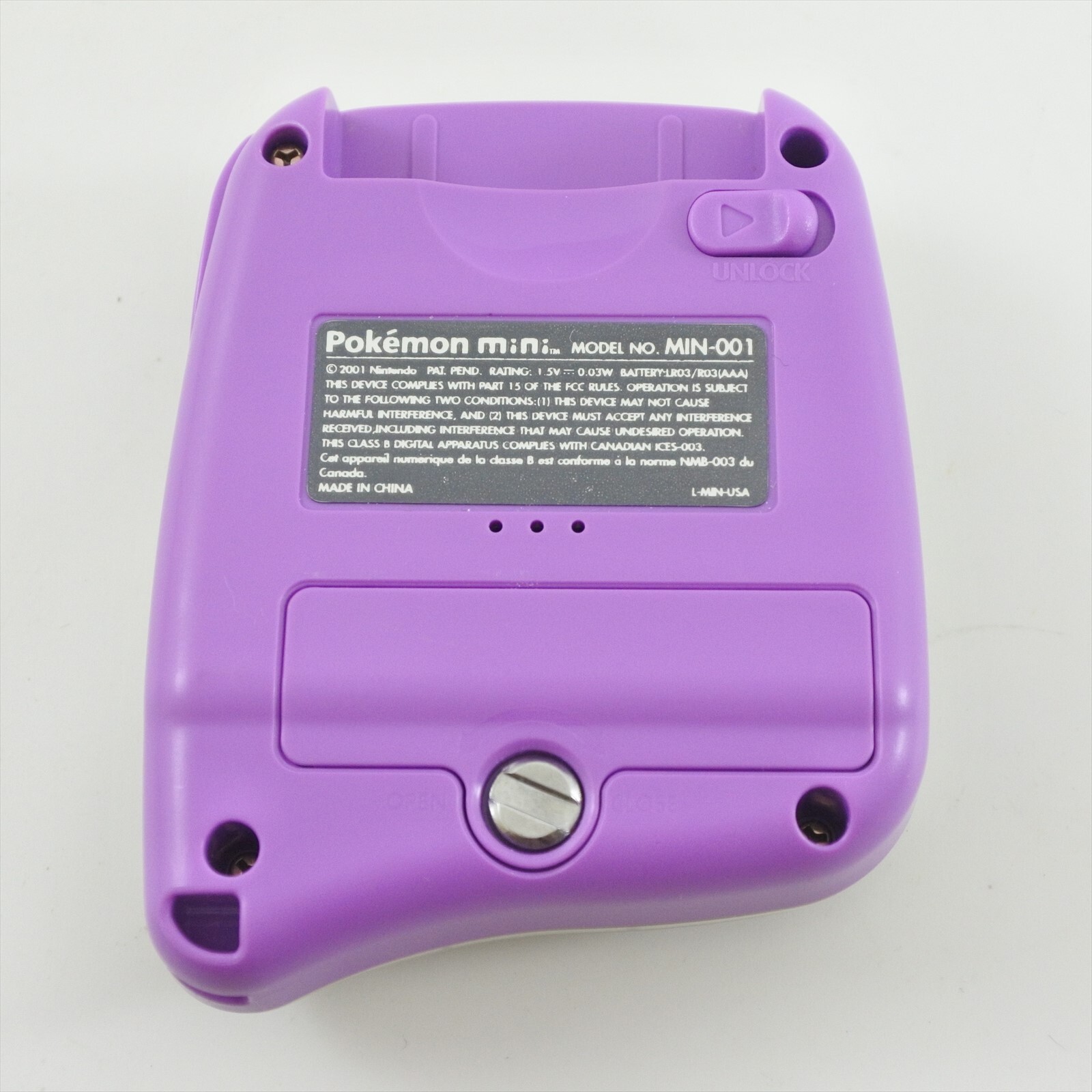 Pokemon Mini SMOOCHUM PURPLE Console MIN-001 US Version Boxed 1817 Nintendo