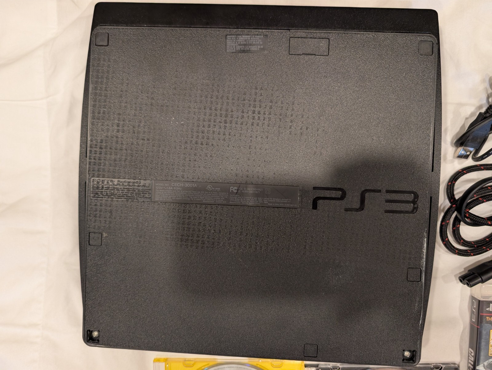 PS3 CECH-3001A 160GB Console 2 Controllers 15 Games TESTED