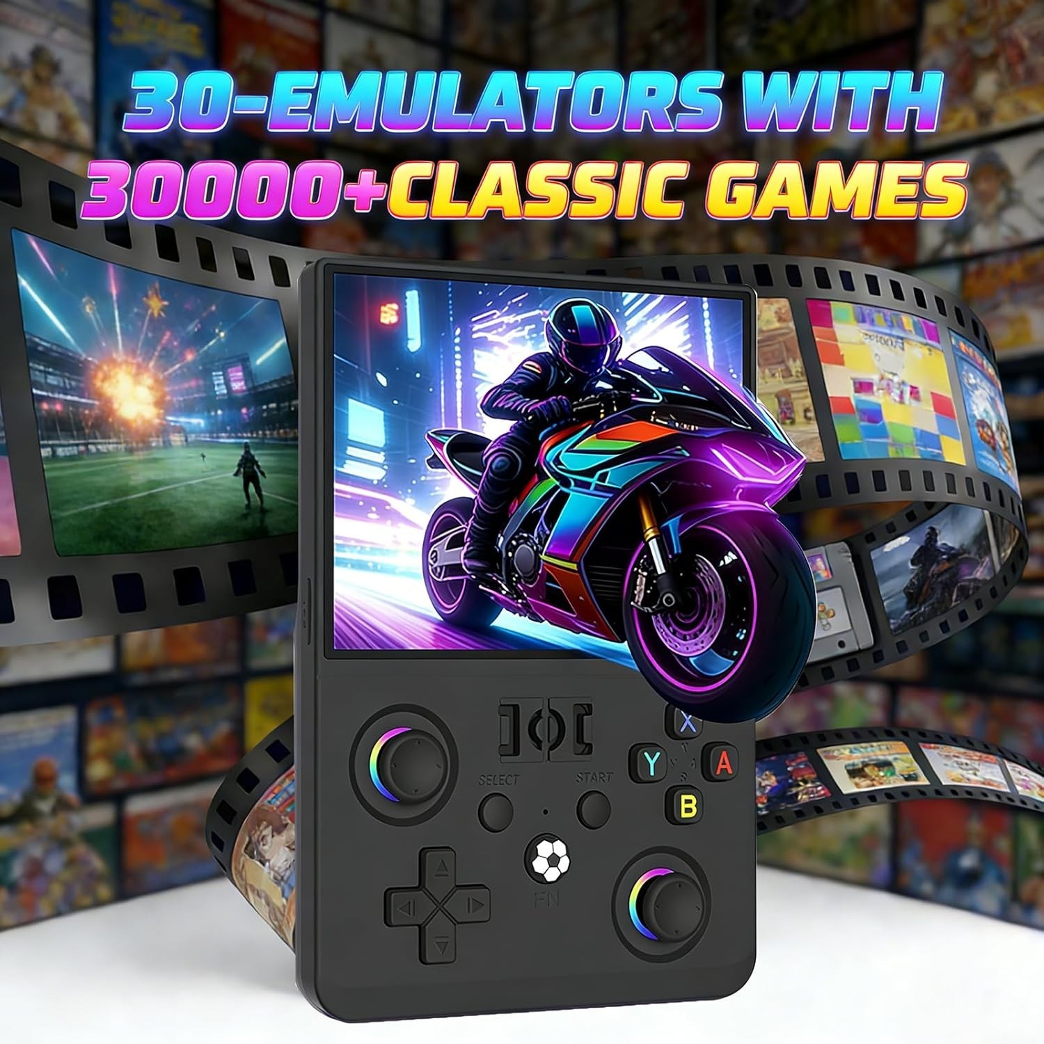 Newest R36MAX Ⅱ 4.5 Inch Retro Handheld Game Console,1024×768 IPS HD Screen,128G