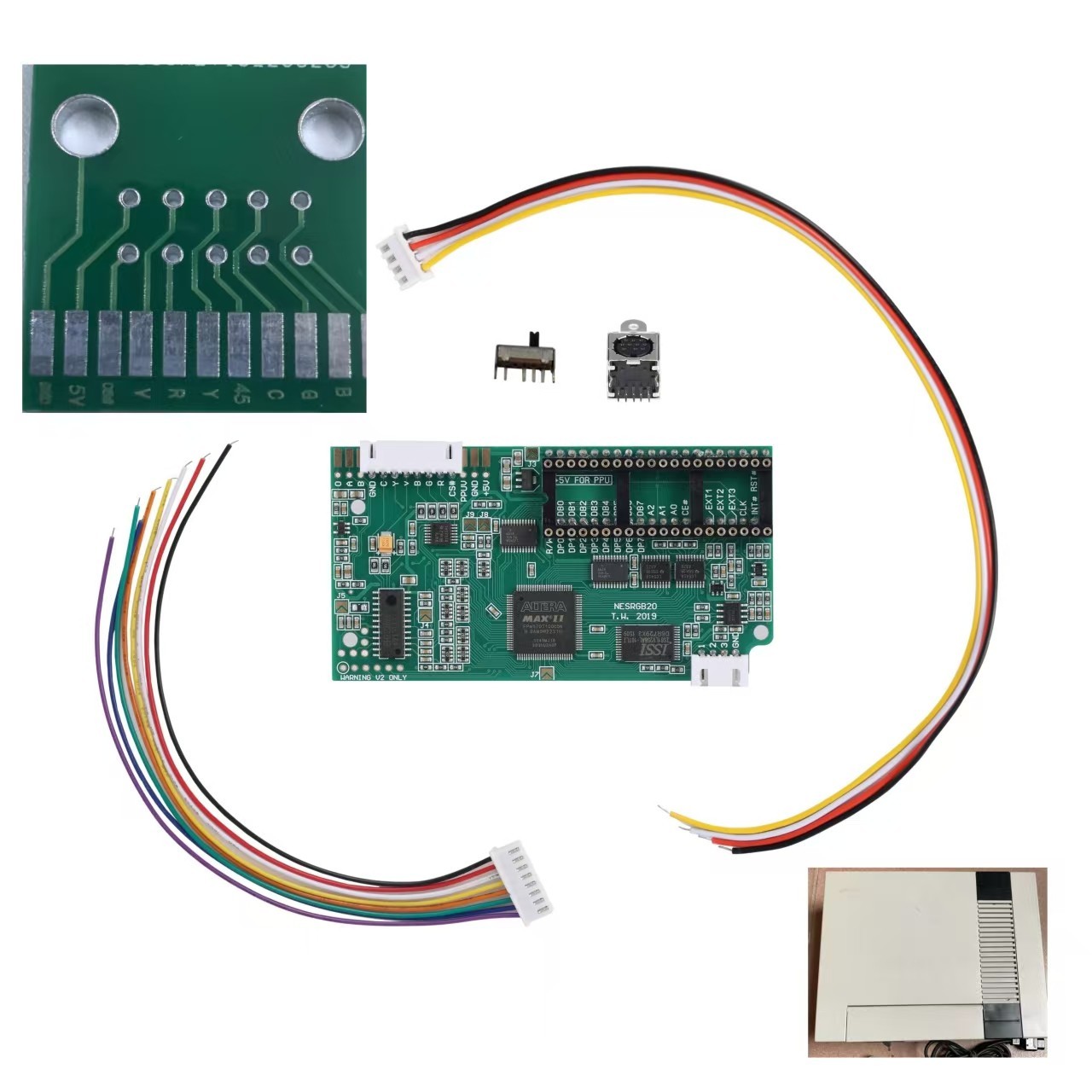 Modified FC Famicom Retro Motherboard for NESRGB 2.0 Kit