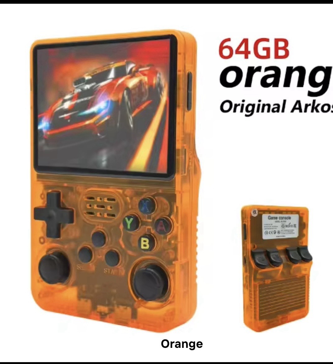 Hrx 64GB Handheld Game Console, Red, Transparent Red, Purple, Orange, Blue