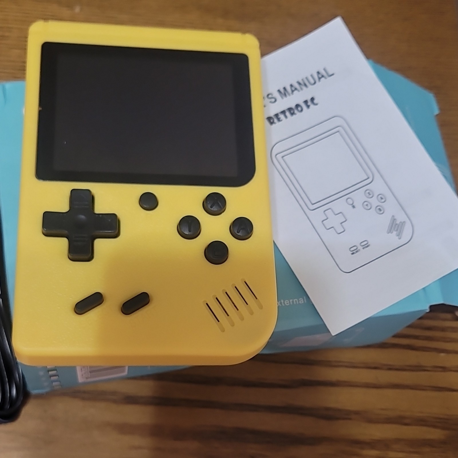 RETROFC 500-in-1 Yellow Handheld Game Console Backlit Screen w/ AV Cable