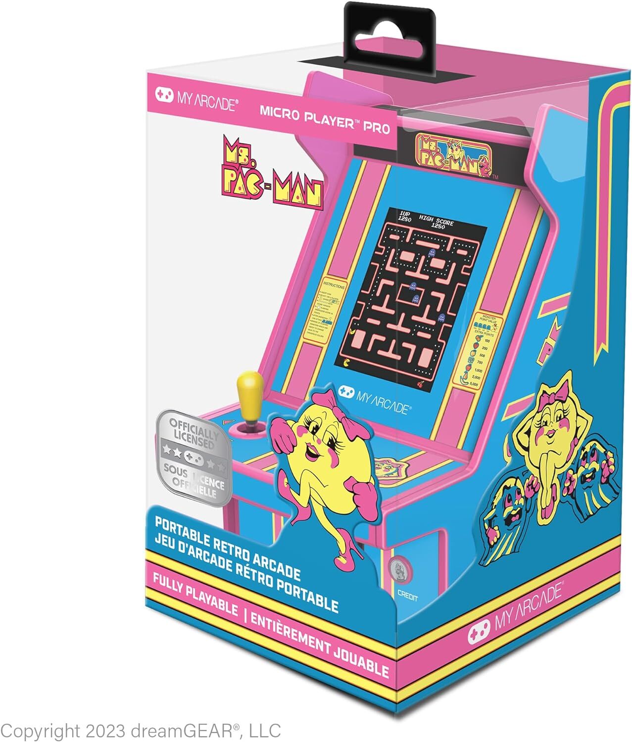 My Arcade Ms. Pac-Man Micro Player Pro: 6.75″ Mini Arcade Machine Video Game