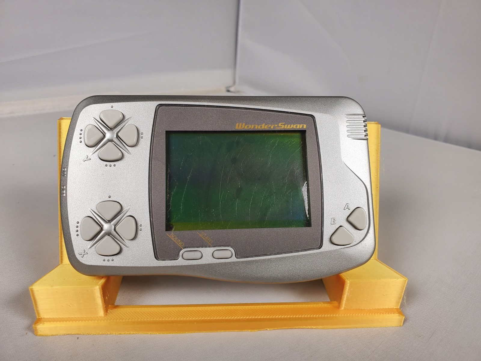 Bandai WonderSwan Silver Metallic SW-001 Handheld Console LCD Burn Used
