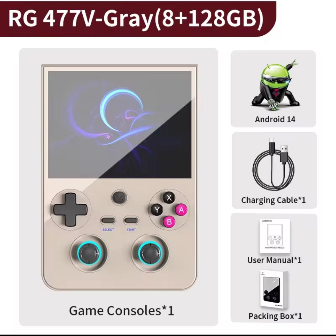 ANBERNIC RG477V Retro Gray 8GB RAM 128GB NEW SEALED
