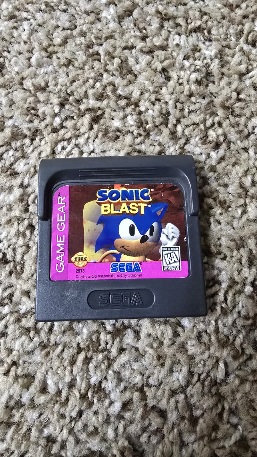 SEGA Game Gear Handheld System Bundle with Sonic Blast game, and Power Supply