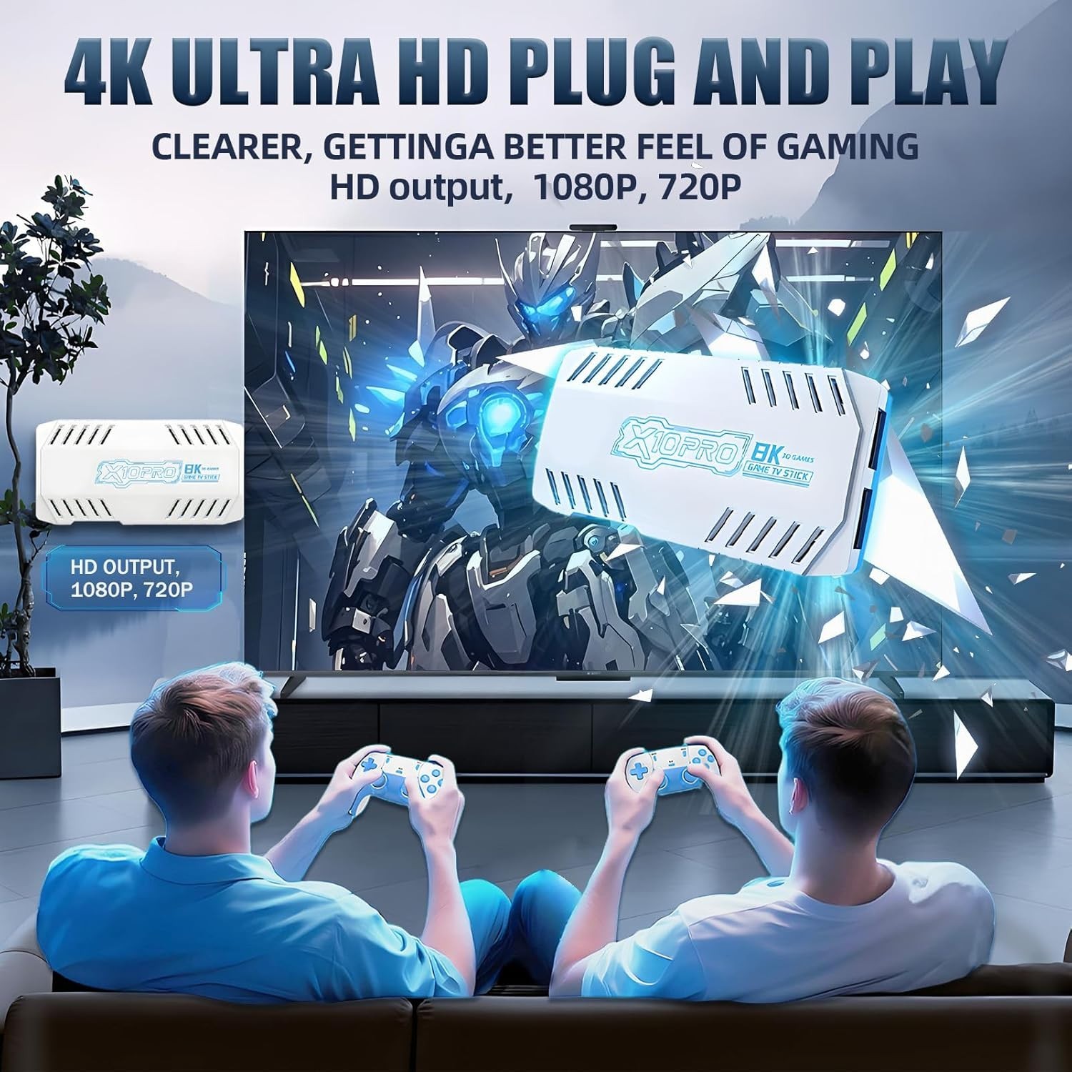 X10 Pro 2026 New Retro Game Stick 4K Retro Gaming Console 1080P/720P Output,Cort