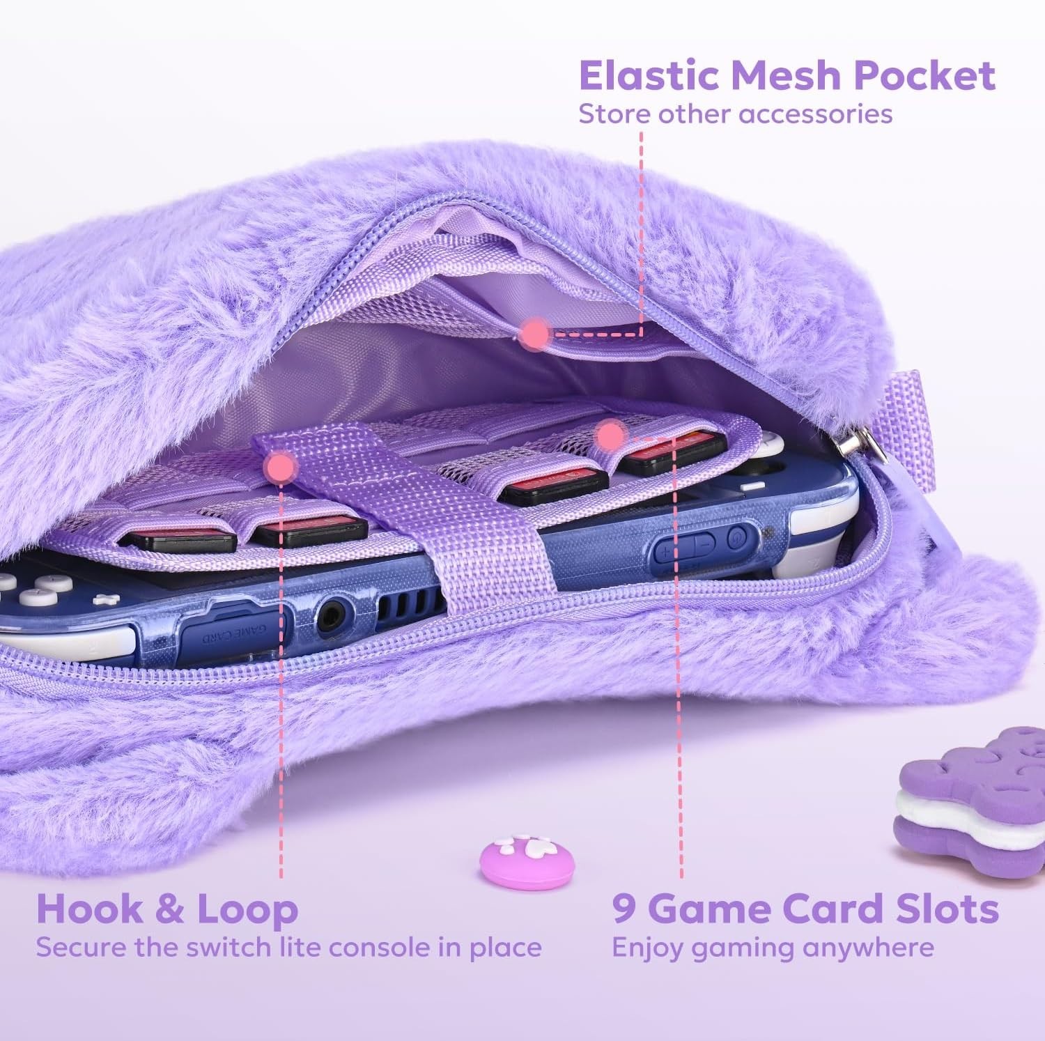 Switch Lite Protective Case Bundle with Game Card Holder and Screen Protectors