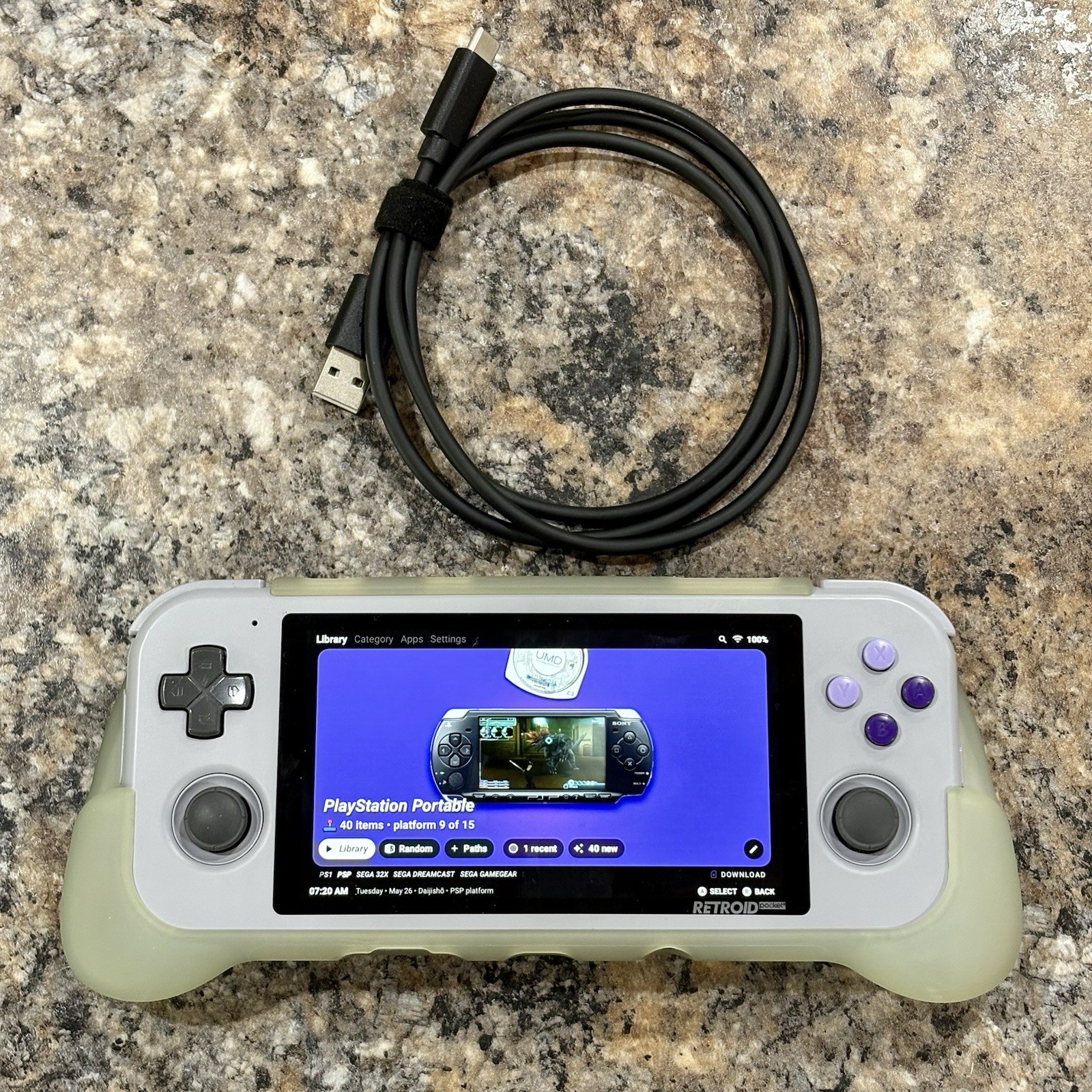 Retroid Pocket 3+ Plus & Grip, Gaming Handheld, 128GB + 64GB Card, Ready To Play