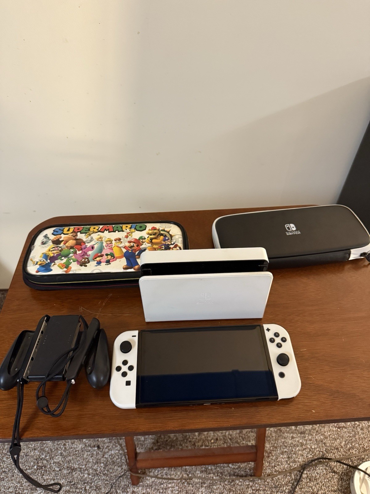 Nintendo Switch OLED Model White Handheld Console 64GB Wi-Fi USB-C & Accessories