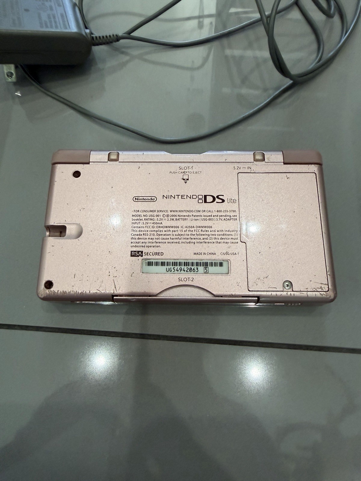 FOR PARTS/REPAIR Nintendo DS Lite USG-001 Pink Handheld Console *READ*