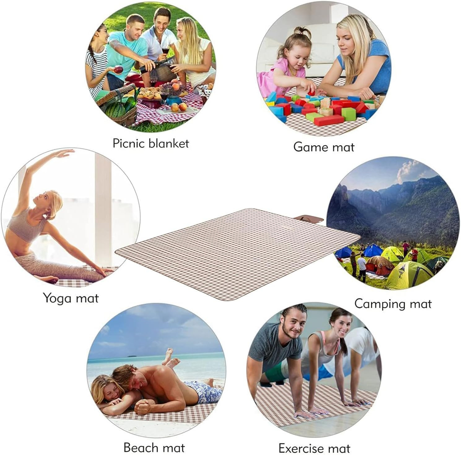 Picnic Blanket Outdoor Extra Large Picnic Mat 80″X60″ Camping Blanket Beach Blan