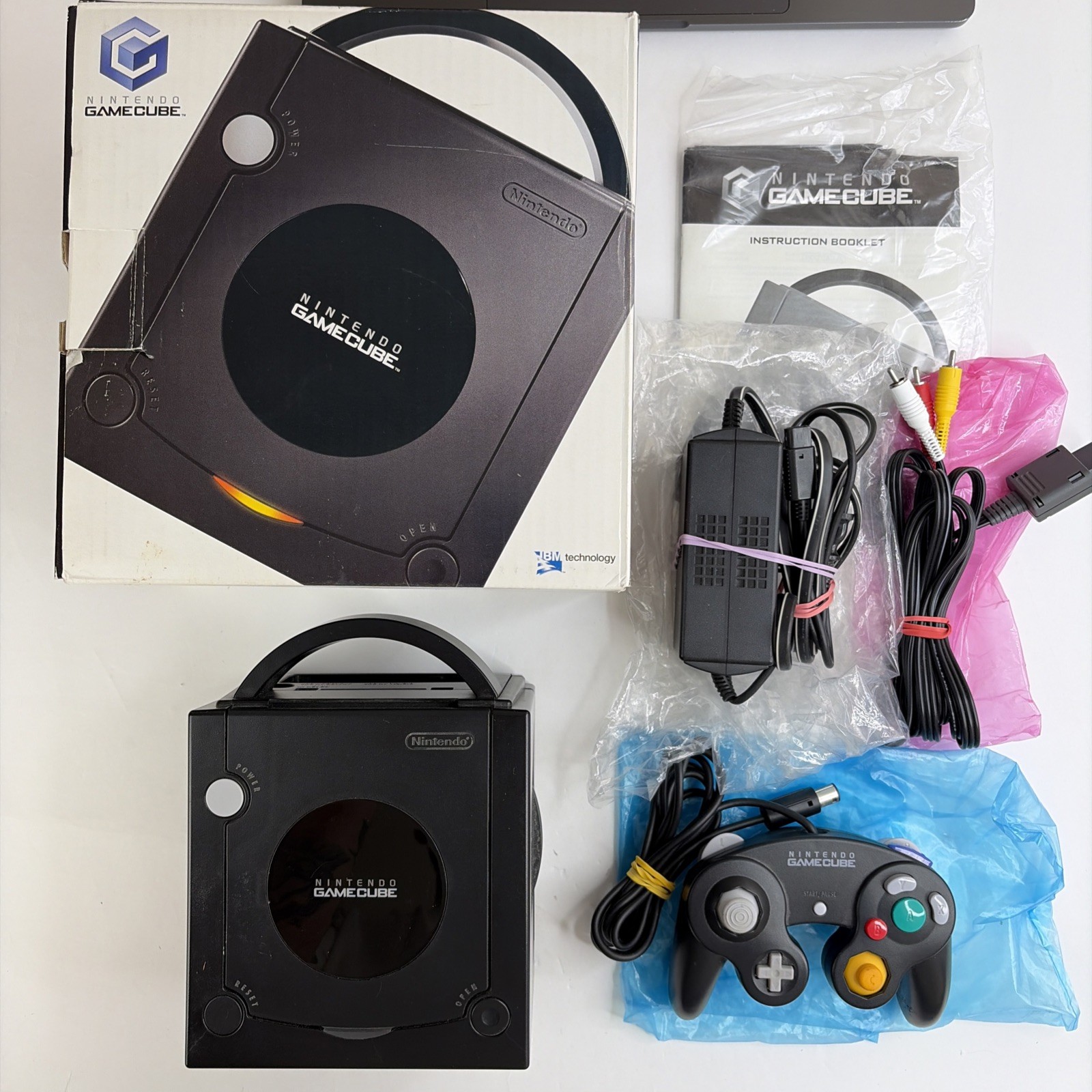 Nintendo GameCube Black Console Complete In Box Tested Working CIB Plastic