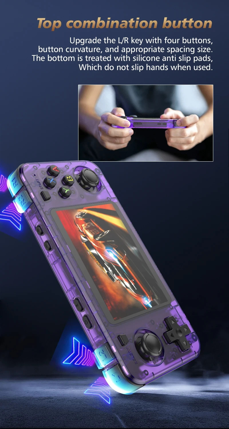 BOYHOM New R36H Retro Handheld Console – Purple 64 GB