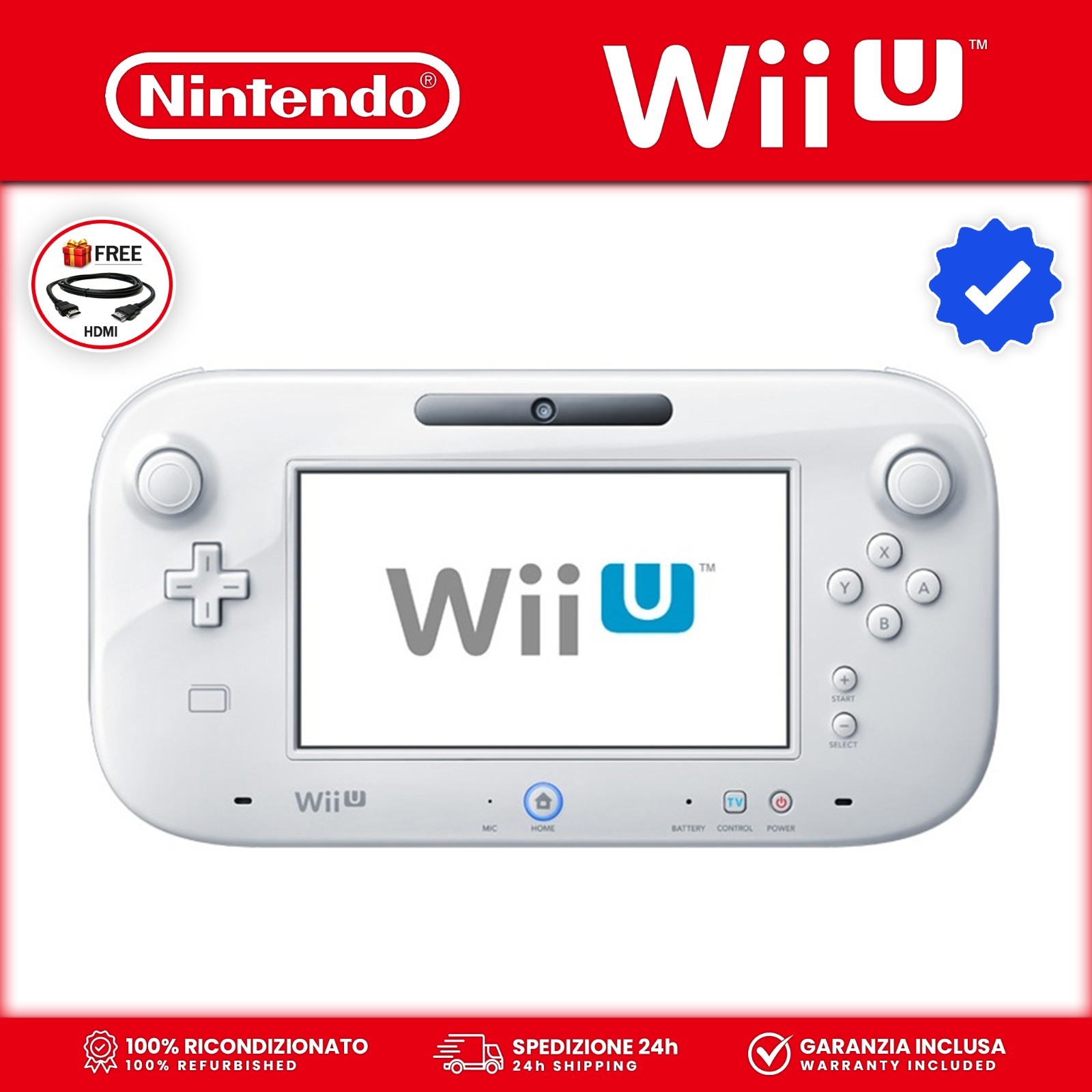 Nintendo Wii U Console + GamePad 🎮 Wii Party Edition & NintendoLand ✅ Boxed