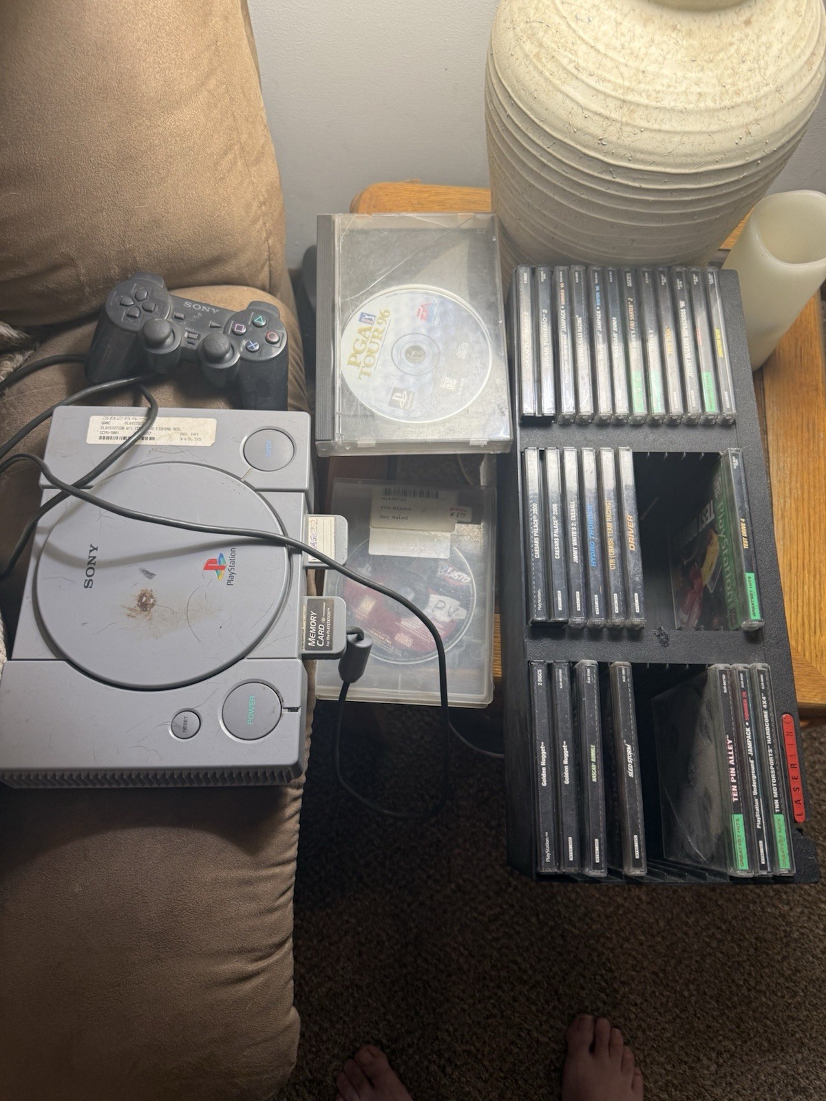 Sony PlayStation 1 PS1 SCPH-1001 Gray Console w/ Sony Controller NTSC-U/C