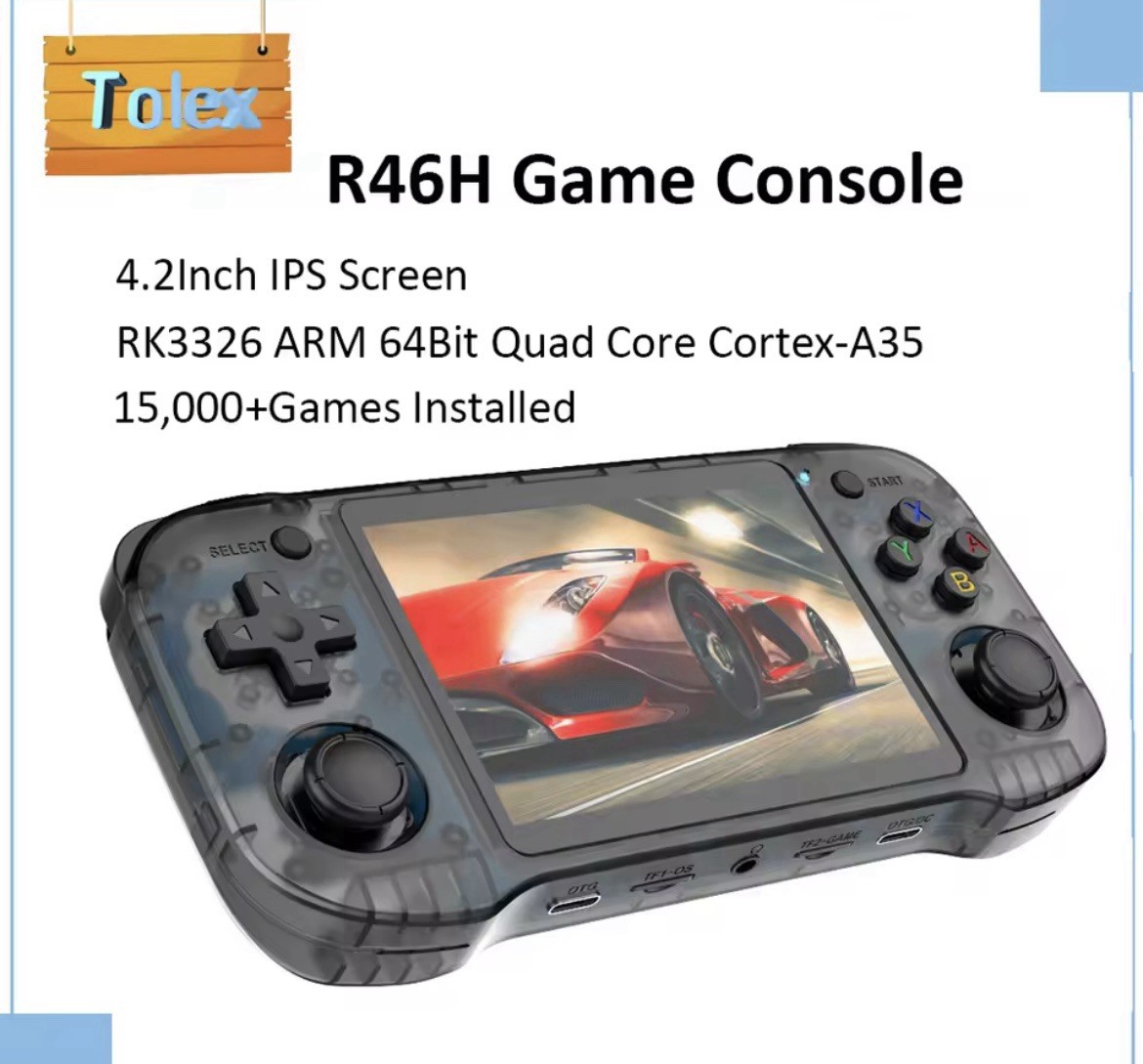 Tolex R46H Game Console 4.2 inch HD IPS R46H Retro Handheld Console
