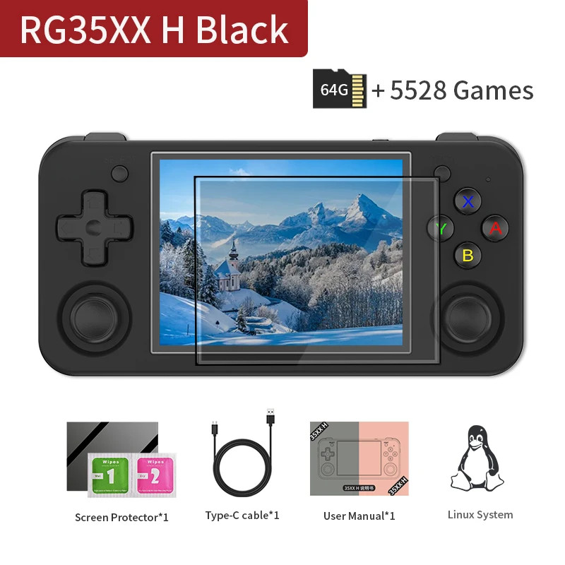 RG35XX H Handheld Game Console Linux 3.5 Inch IPS Screen H700 Retro Video Games