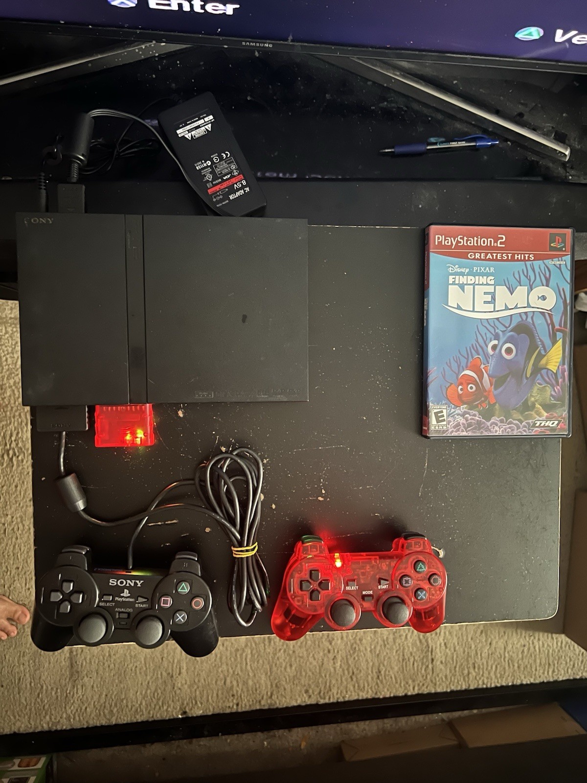 Sony PlayStation 2 Slim PS2 Black Console Tested System SCPH-70012 W/Extras